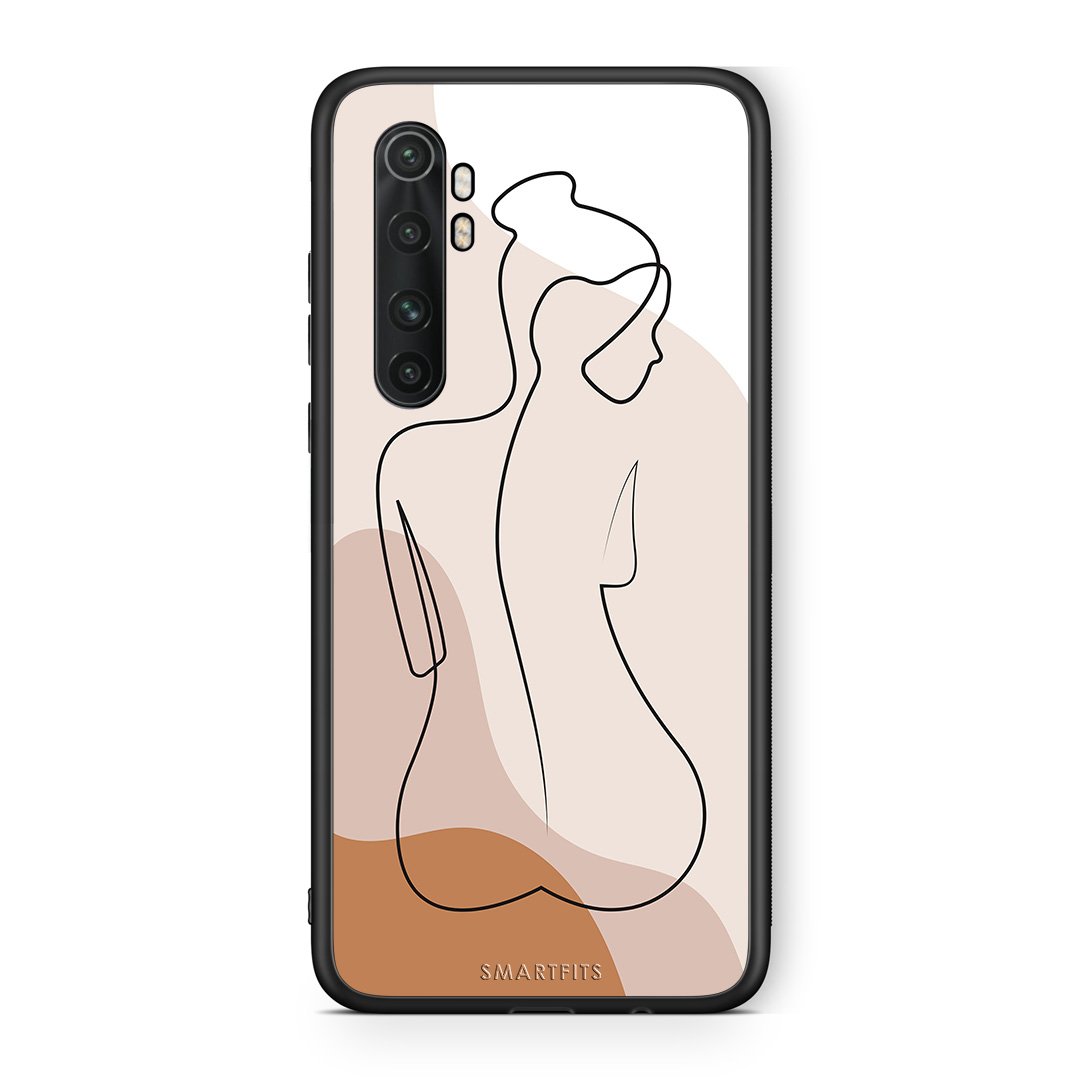 Xiaomi Mi Note 10 Lite LineArt Woman θήκη από τη Smartfits με σχέδιο στο πίσω μέρος και μαύρο περίβλημα | Smartphone case with colorful back and black bezels by Smartfits