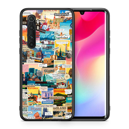 Θήκη Xiaomi Mi Note 10 Lite Live To Travel από τη Smartfits με σχέδιο στο πίσω μέρος και μαύρο περίβλημα | Xiaomi Mi Note 10 Lite Live To Travel case with colorful back and black bezels