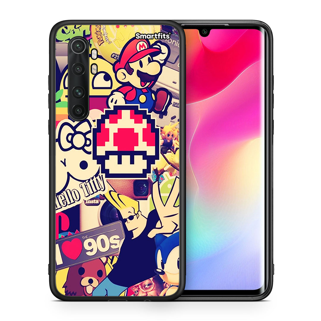 Θήκη Xiaomi Mi Note 10 Lite Love The 90s από τη Smartfits με σχέδιο στο πίσω μέρος και μαύρο περίβλημα | Xiaomi Mi Note 10 Lite Love The 90s case with colorful back and black bezels