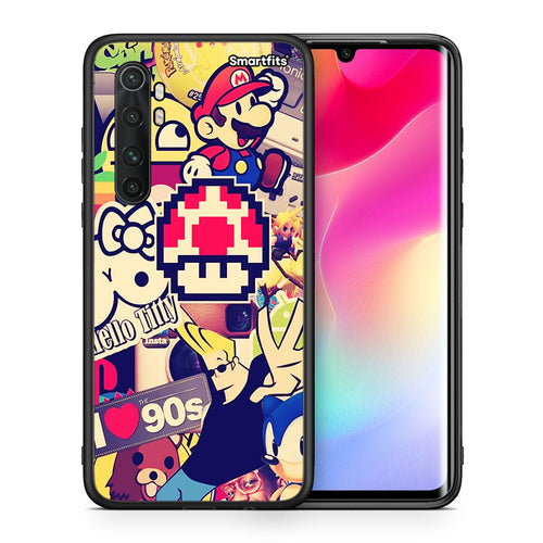 Θήκη Xiaomi Mi Note 10 Lite Love The 90s από τη Smartfits με σχέδιο στο πίσω μέρος και μαύρο περίβλημα | Xiaomi Mi Note 10 Lite Love The 90s case with colorful back and black bezels