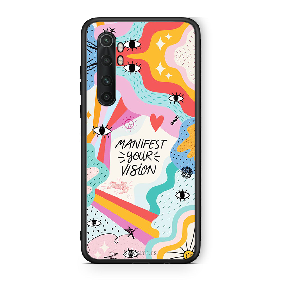 Xiaomi Mi Note 10 Lite Manifest Your Vision θήκη από τη Smartfits με σχέδιο στο πίσω μέρος και μαύρο περίβλημα | Smartphone case with colorful back and black bezels by Smartfits