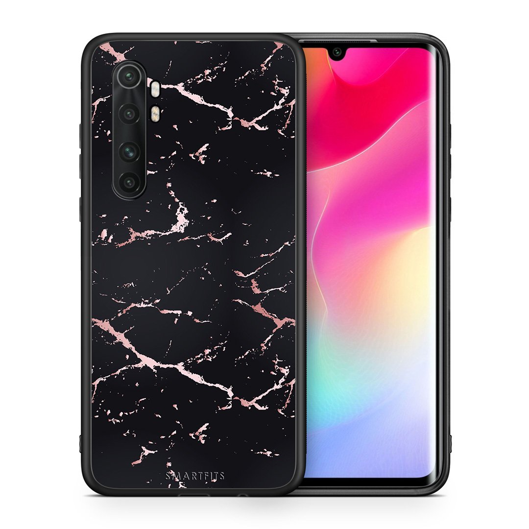 Θήκη Xiaomi Mi 10 Ultra Black Rosegold Marble από τη Smartfits με σχέδιο στο πίσω μέρος και μαύρο περίβλημα | Xiaomi Mi 10 Ultra Black Rosegold Marble case with colorful back and black bezels