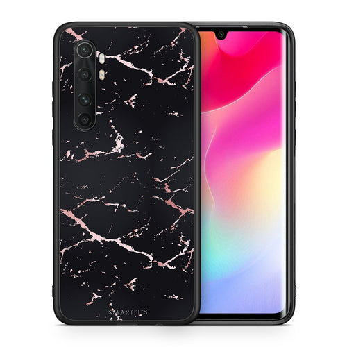 Θήκη Xiaomi Mi 10 Ultra Black Rosegold Marble από τη Smartfits με σχέδιο στο πίσω μέρος και μαύρο περίβλημα | Xiaomi Mi 10 Ultra Black Rosegold Marble case with colorful back and black bezels