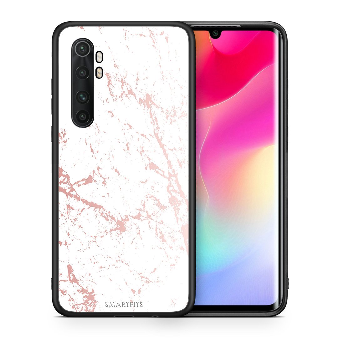 Θήκη Xiaomi Mi Note 10 Lite Pink Splash Marble από τη Smartfits με σχέδιο στο πίσω μέρος και μαύρο περίβλημα | Xiaomi Mi Note 10 Lite Pink Splash Marble case with colorful back and black bezels