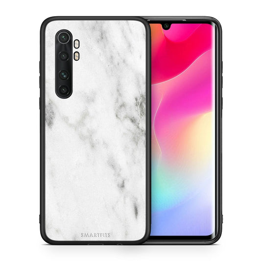 Θήκη Xiaomi Mi Note 10 Lite White Marble από τη Smartfits με σχέδιο στο πίσω μέρος και μαύρο περίβλημα | Xiaomi Mi Note 10 Lite White Marble case with colorful back and black bezels
