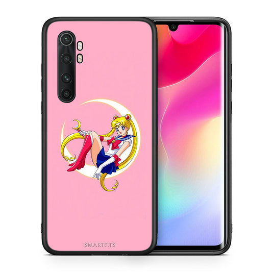 Θήκη Xiaomi Mi Note 10 Lite Moon Girl από τη Smartfits με σχέδιο στο πίσω μέρος και μαύρο περίβλημα | Xiaomi Mi Note 10 Lite Moon Girl case with colorful back and black bezels