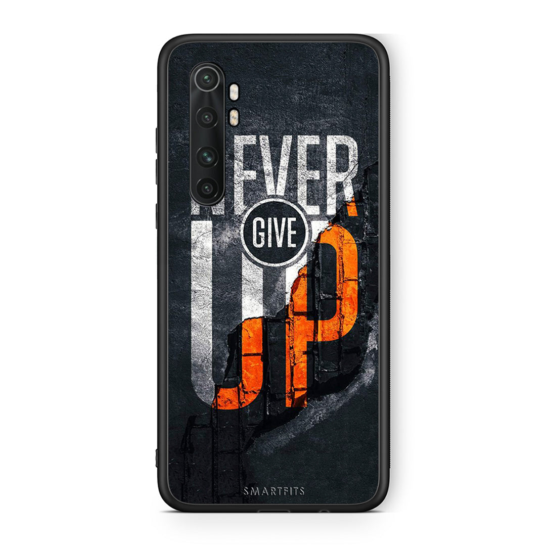Xiaomi Mi Note 10 Lite Never Give Up Θήκη Αγίου Βαλεντίνου από τη Smartfits με σχέδιο στο πίσω μέρος και μαύρο περίβλημα | Smartphone case with colorful back and black bezels by Smartfits