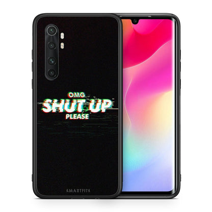 Θήκη Xiaomi Mi Note 10 Lite OMG ShutUp από τη Smartfits με σχέδιο στο πίσω μέρος και μαύρο περίβλημα | Xiaomi Mi Note 10 Lite OMG ShutUp case with colorful back and black bezels