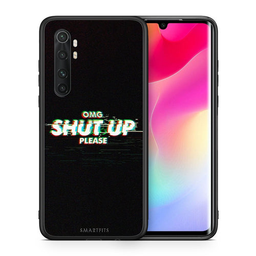 Θήκη Xiaomi Mi Note 10 Lite OMG ShutUp από τη Smartfits με σχέδιο στο πίσω μέρος και μαύρο περίβλημα | Xiaomi Mi Note 10 Lite OMG ShutUp case with colorful back and black bezels