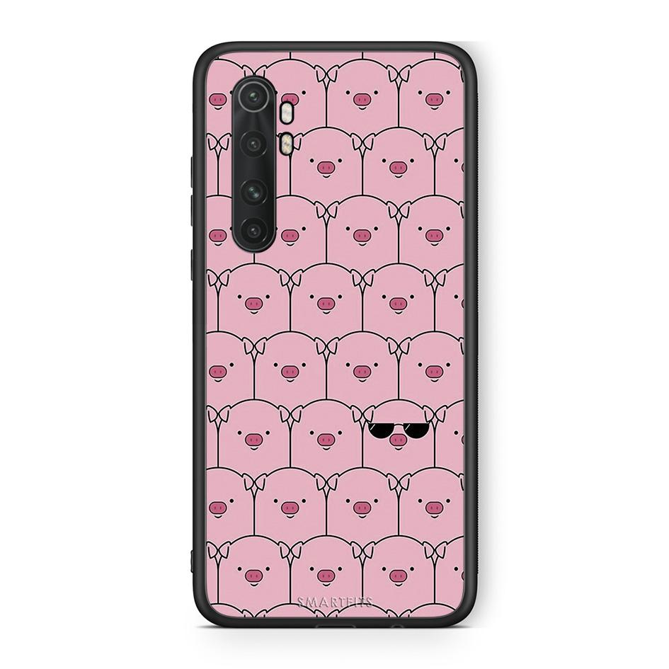 Xiaomi Mi Note 10 Pro Pig Glasses θήκη από τη Smartfits με σχέδιο στο πίσω μέρος και μαύρο περίβλημα | Smartphone case with colorful back and black bezels by Smartfits
