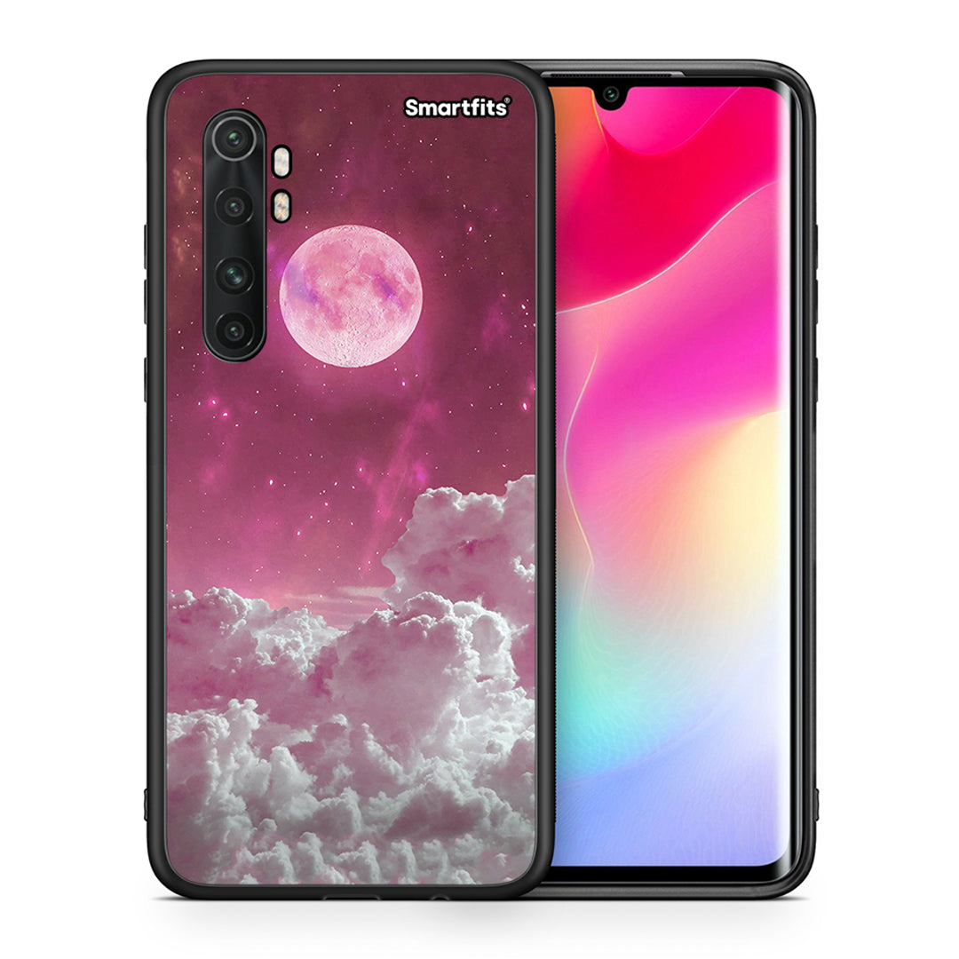 Θήκη Xiaomi Mi Note 10 Lite Pink Moon από τη Smartfits με σχέδιο στο πίσω μέρος και μαύρο περίβλημα | Xiaomi Mi Note 10 Lite Pink Moon case with colorful back and black bezels
