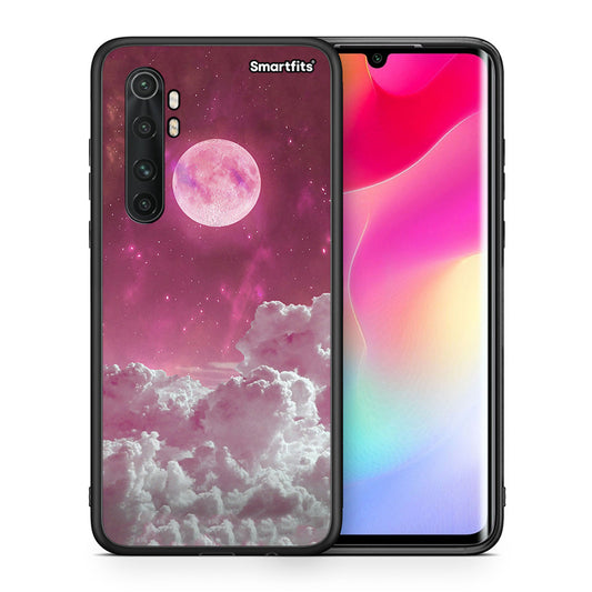 Θήκη Xiaomi Mi Note 10 Lite Pink Moon από τη Smartfits με σχέδιο στο πίσω μέρος και μαύρο περίβλημα | Xiaomi Mi Note 10 Lite Pink Moon case with colorful back and black bezels