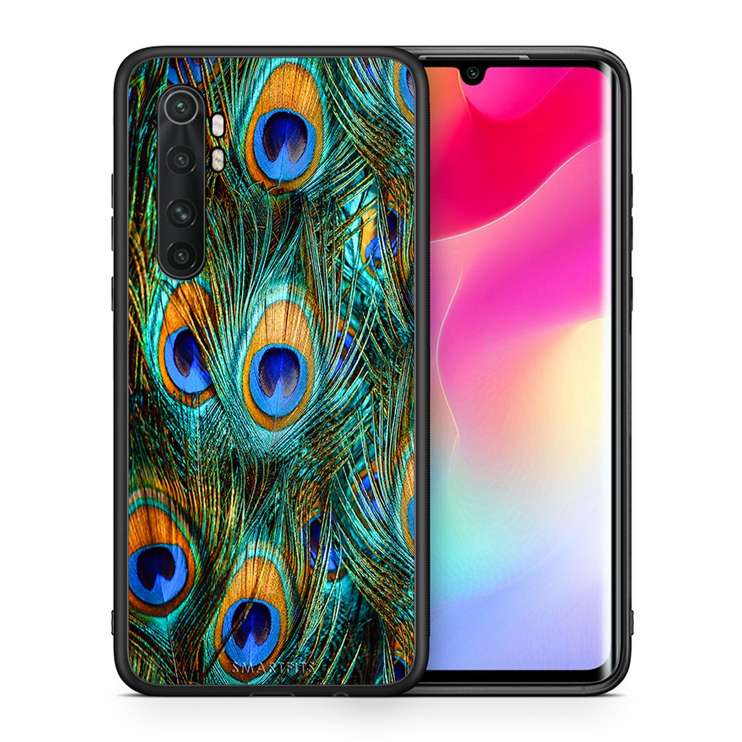 Θήκη Xiaomi Mi 10 Ultra Real Peacock Feathers από τη Smartfits με σχέδιο στο πίσω μέρος και μαύρο περίβλημα | Xiaomi Mi 10 Ultra Real Peacock Feathers case with colorful back and black bezels