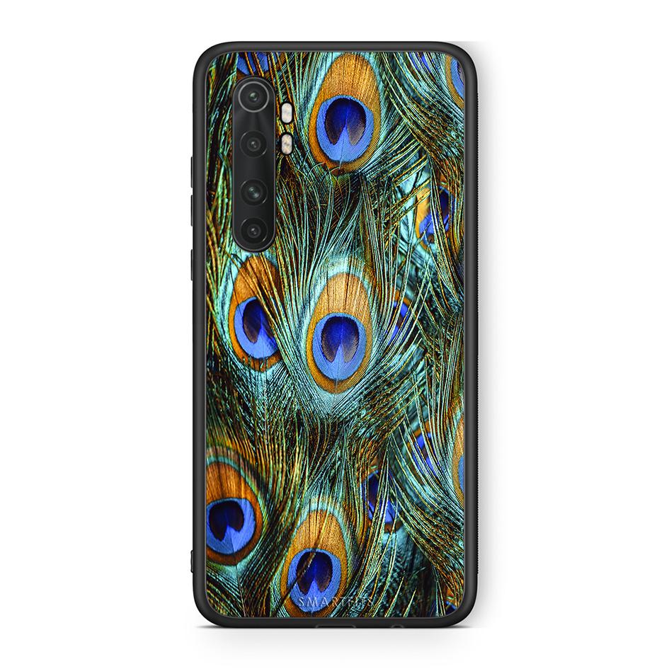 Xiaomi Mi 10 Ultra Real Peacock Feathers θήκη από τη Smartfits με σχέδιο στο πίσω μέρος και μαύρο περίβλημα | Smartphone case with colorful back and black bezels by Smartfits