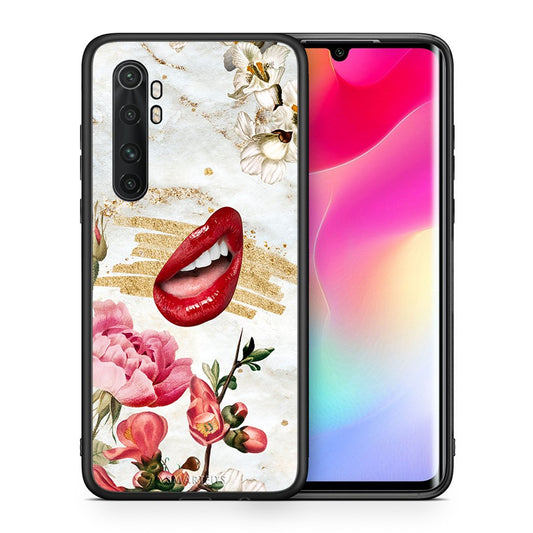 Θήκη Xiaomi Mi Note 10 Lite Red Lips από τη Smartfits με σχέδιο στο πίσω μέρος και μαύρο περίβλημα | Xiaomi Mi Note 10 Lite Red Lips case with colorful back and black bezels