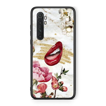 Xiaomi Mi Note 10 Pro Red Lips θήκη από τη Smartfits με σχέδιο στο πίσω μέρος και μαύρο περίβλημα | Smartphone case with colorful back and black bezels by Smartfits