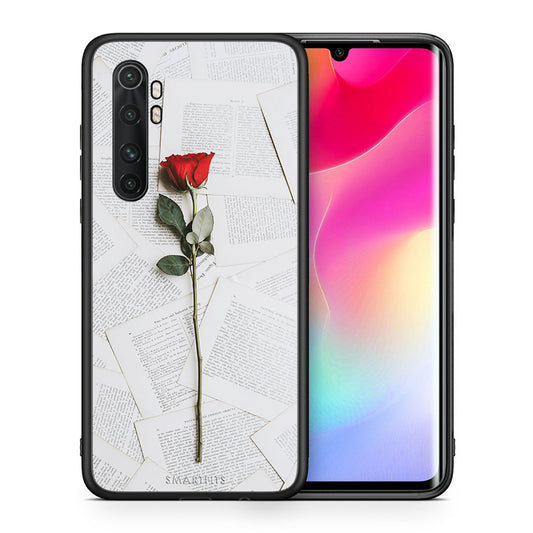 Θήκη Xiaomi Mi Note 10 Lite Red Rose από τη Smartfits με σχέδιο στο πίσω μέρος και μαύρο περίβλημα | Xiaomi Mi Note 10 Lite Red Rose case with colorful back and black bezels