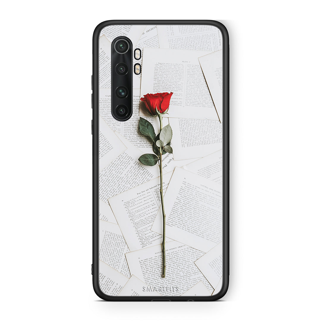 Xiaomi Mi Note 10 Lite Red Rose θήκη από τη Smartfits με σχέδιο στο πίσω μέρος και μαύρο περίβλημα | Smartphone case with colorful back and black bezels by Smartfits