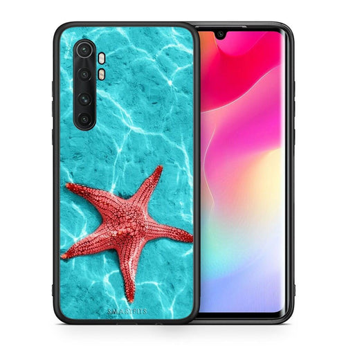 Θήκη Xiaomi Mi Note 10 Lite Red Starfish από τη Smartfits με σχέδιο στο πίσω μέρος και μαύρο περίβλημα | Xiaomi Mi Note 10 Lite Red Starfish case with colorful back and black bezels