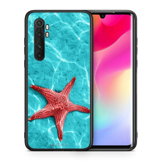 Θήκη Xiaomi Mi Note 10 Lite Red Starfish από τη Smartfits με σχέδιο στο πίσω μέρος και μαύρο περίβλημα | Xiaomi Mi Note 10 Lite Red Starfish case with colorful back and black bezels