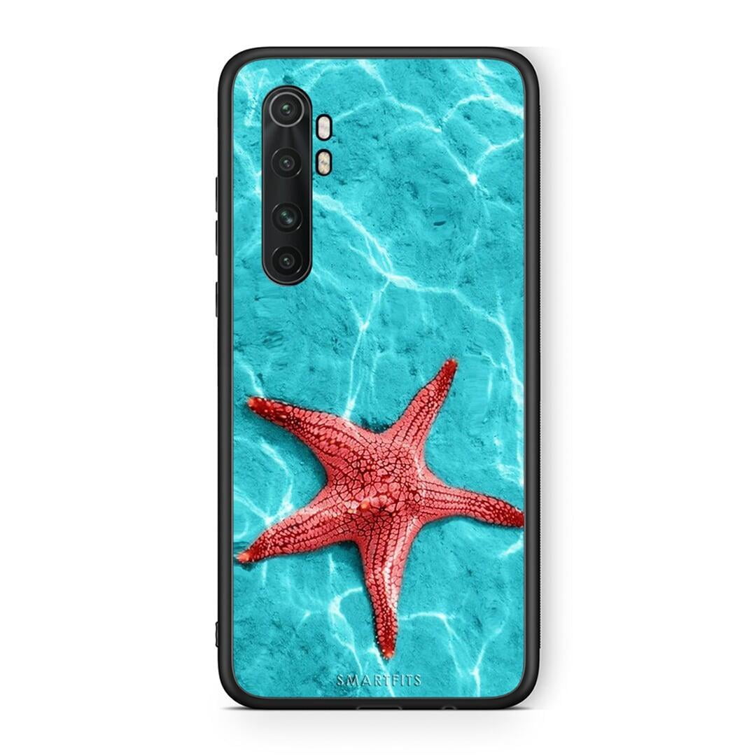Xiaomi Mi Note 10 Lite Red Starfish Θήκη από τη Smartfits με σχέδιο στο πίσω μέρος και μαύρο περίβλημα | Smartphone case with colorful back and black bezels by Smartfits