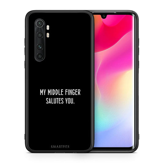 Θήκη Xiaomi Mi Note 10 Lite Salute από τη Smartfits με σχέδιο στο πίσω μέρος και μαύρο περίβλημα | Xiaomi Mi Note 10 Lite Salute case with colorful back and black bezels