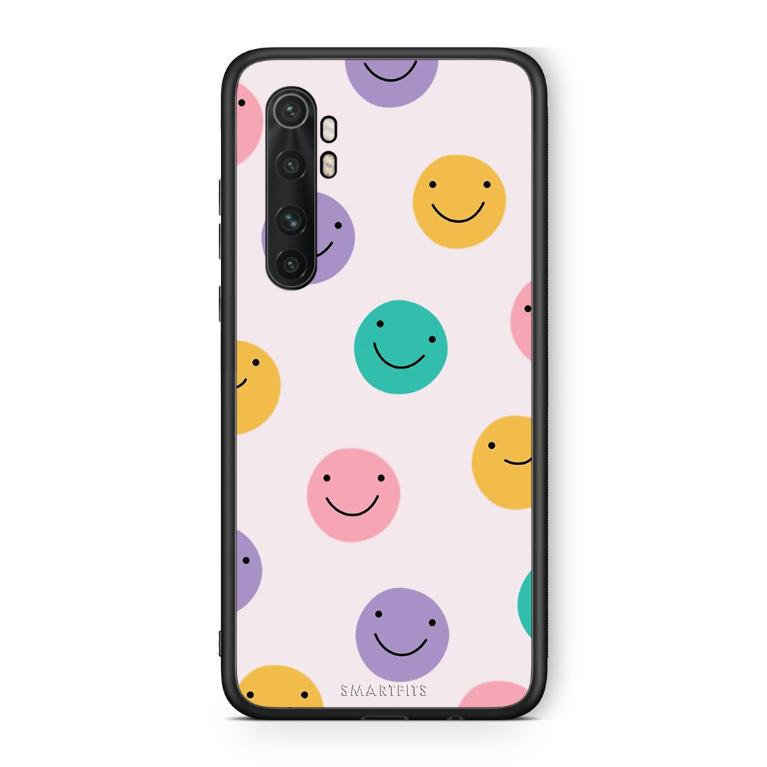 Xiaomi Mi Note 10 Lite Smiley Faces θήκη από τη Smartfits με σχέδιο στο πίσω μέρος και μαύρο περίβλημα | Smartphone case with colorful back and black bezels by Smartfits