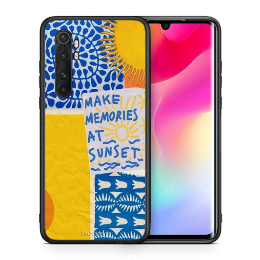 Θήκη Xiaomi Mi Note 10 Lite Sunset Memories από τη Smartfits με σχέδιο στο πίσω μέρος και μαύρο περίβλημα | Xiaomi Mi Note 10 Lite Sunset Memories case with colorful back and black bezels