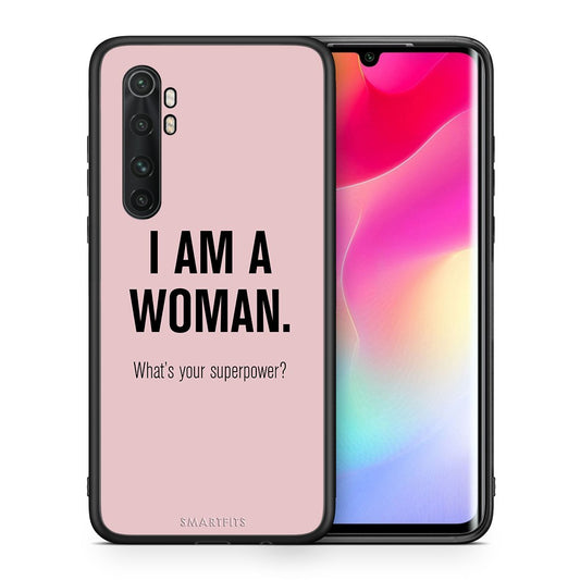 Θήκη Xiaomi Mi Note 10 Lite Superpower Woman από τη Smartfits με σχέδιο στο πίσω μέρος και μαύρο περίβλημα | Xiaomi Mi Note 10 Lite Superpower Woman case with colorful back and black bezels