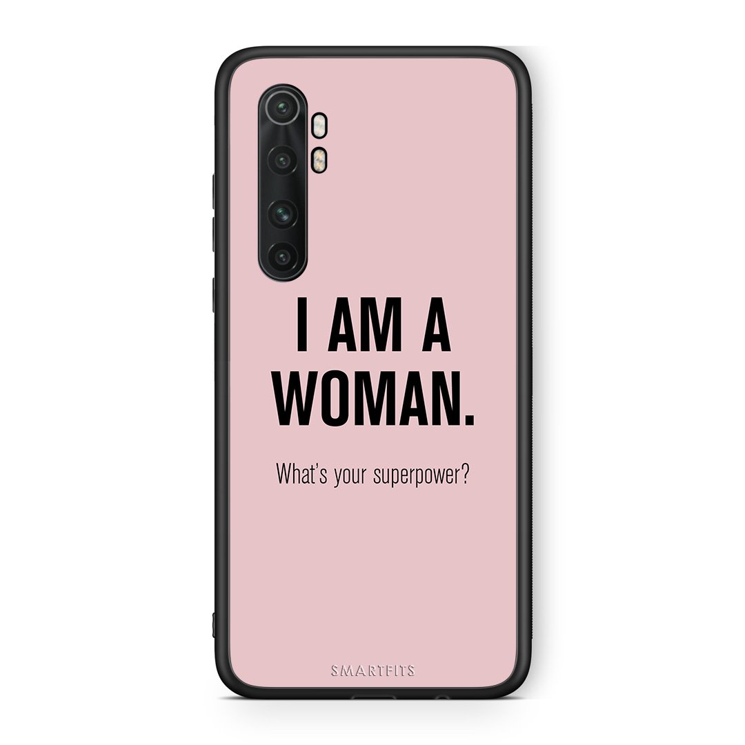 Xiaomi Mi Note 10 Lite Superpower Woman θήκη από τη Smartfits με σχέδιο στο πίσω μέρος και μαύρο περίβλημα | Smartphone case with colorful back and black bezels by Smartfits