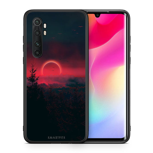 Θήκη Xiaomi Mi Note 10 Lite Sunset Tropic από τη Smartfits με σχέδιο στο πίσω μέρος και μαύρο περίβλημα | Xiaomi Mi Note 10 Lite Sunset Tropic case with colorful back and black bezels