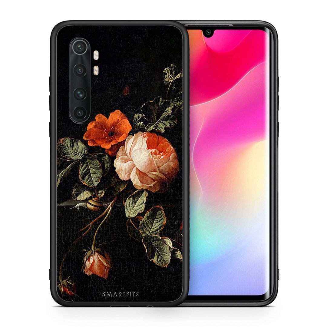 Θήκη Xiaomi Mi Note 10 Lite Vintage Roses από τη Smartfits με σχέδιο στο πίσω μέρος και μαύρο περίβλημα | Xiaomi Mi Note 10 Lite Vintage Roses case with colorful back and black bezels