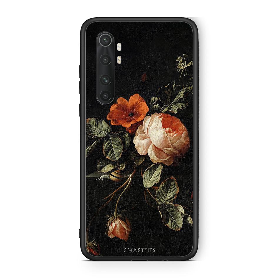 Xiaomi Mi Note 10 Pro Vintage Roses θήκη από τη Smartfits με σχέδιο στο πίσω μέρος και μαύρο περίβλημα | Smartphone case with colorful back and black bezels by Smartfits