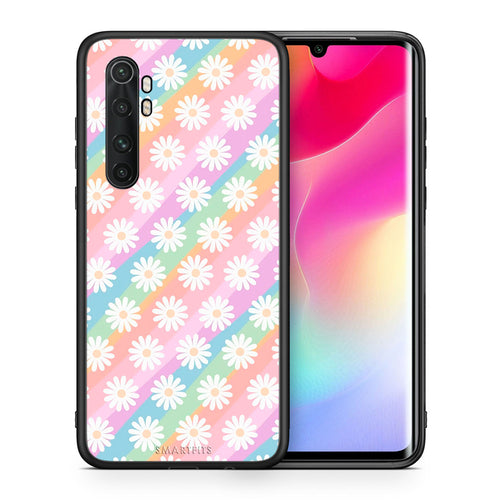 Θήκη Xiaomi Mi 10 Ultra White Daisies από τη Smartfits με σχέδιο στο πίσω μέρος και μαύρο περίβλημα | Xiaomi Mi 10 Ultra White Daisies case with colorful back and black bezels