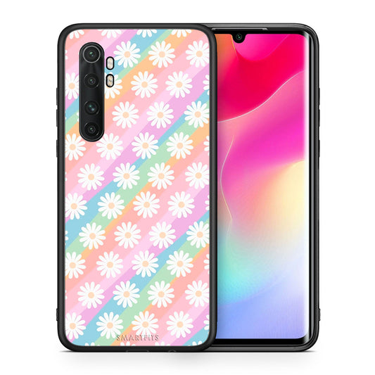 Θήκη Xiaomi Mi 10 Ultra White Daisies από τη Smartfits με σχέδιο στο πίσω μέρος και μαύρο περίβλημα | Xiaomi Mi 10 Ultra White Daisies case with colorful back and black bezels