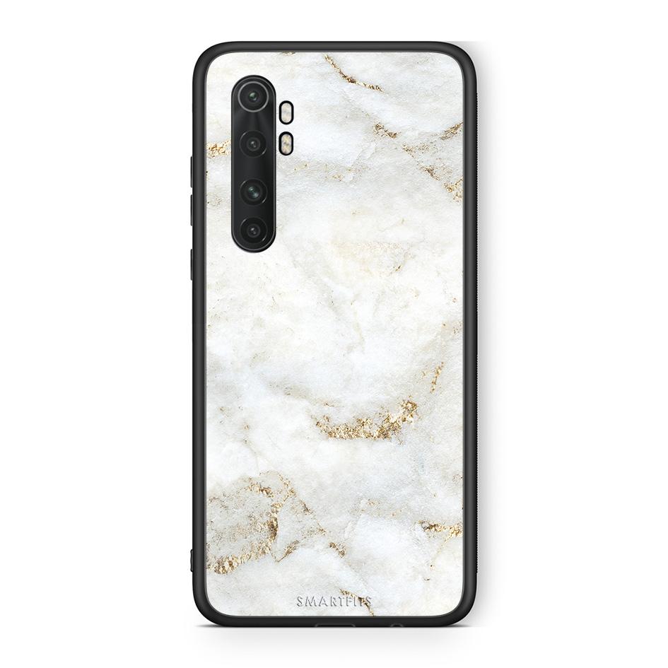 Xiaomi Mi Note 10 Lite White Gold Marble θήκη από τη Smartfits με σχέδιο στο πίσω μέρος και μαύρο περίβλημα | Smartphone case with colorful back and black bezels by Smartfits