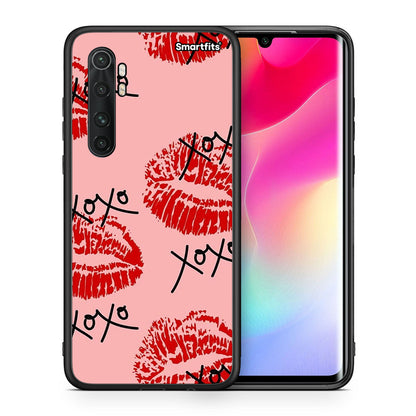 Θήκη Xiaomi Mi Note 10 Lite XOXO Lips από τη Smartfits με σχέδιο στο πίσω μέρος και μαύρο περίβλημα | Xiaomi Mi Note 10 Lite XOXO Lips case with colorful back and black bezels
