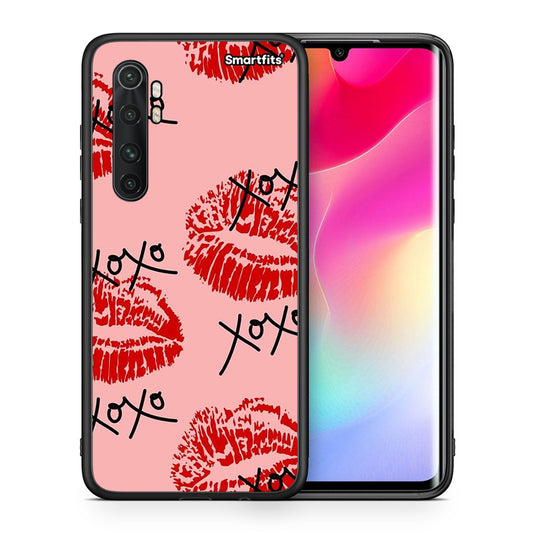 Θήκη Xiaomi Mi Note 10 Lite XOXO Lips από τη Smartfits με σχέδιο στο πίσω μέρος και μαύρο περίβλημα | Xiaomi Mi Note 10 Lite XOXO Lips case with colorful back and black bezels