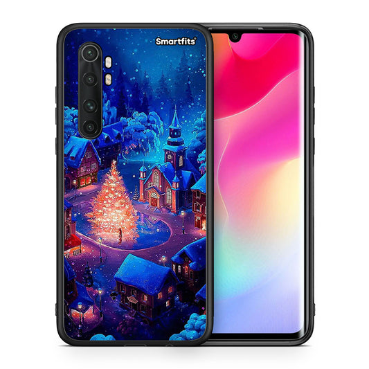 Θήκη Xiaomi Mi Note 10 Lite Xmas Village από τη Smartfits με σχέδιο στο πίσω μέρος και μαύρο περίβλημα | Xiaomi Mi Note 10 Lite Xmas Village case with colorful back and black bezels