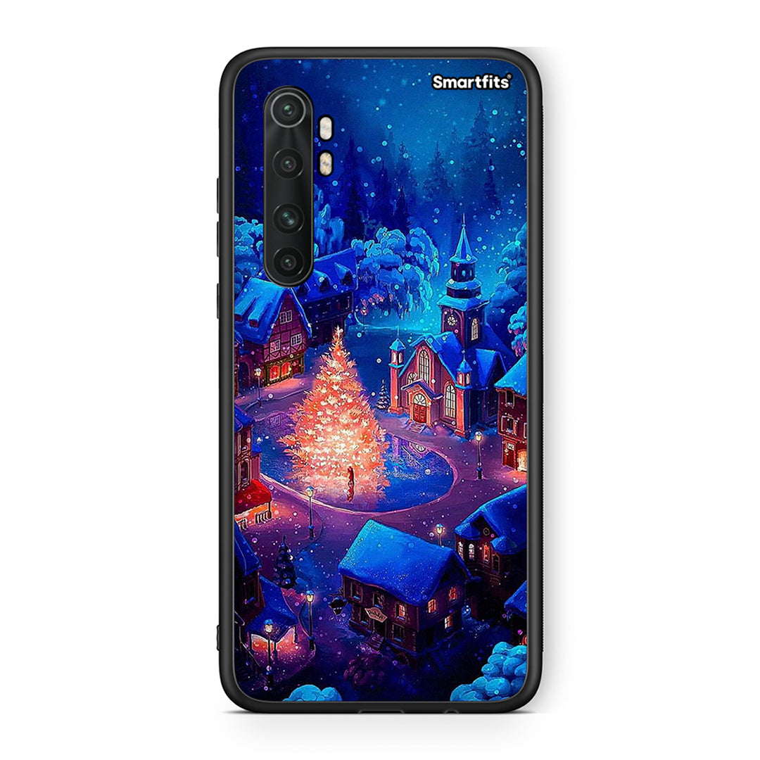 Xiaomi Mi Note 10 Lite Xmas Village θήκη από τη Smartfits με σχέδιο στο πίσω μέρος και μαύρο περίβλημα | Smartphone case with colorful back and black bezels by Smartfits