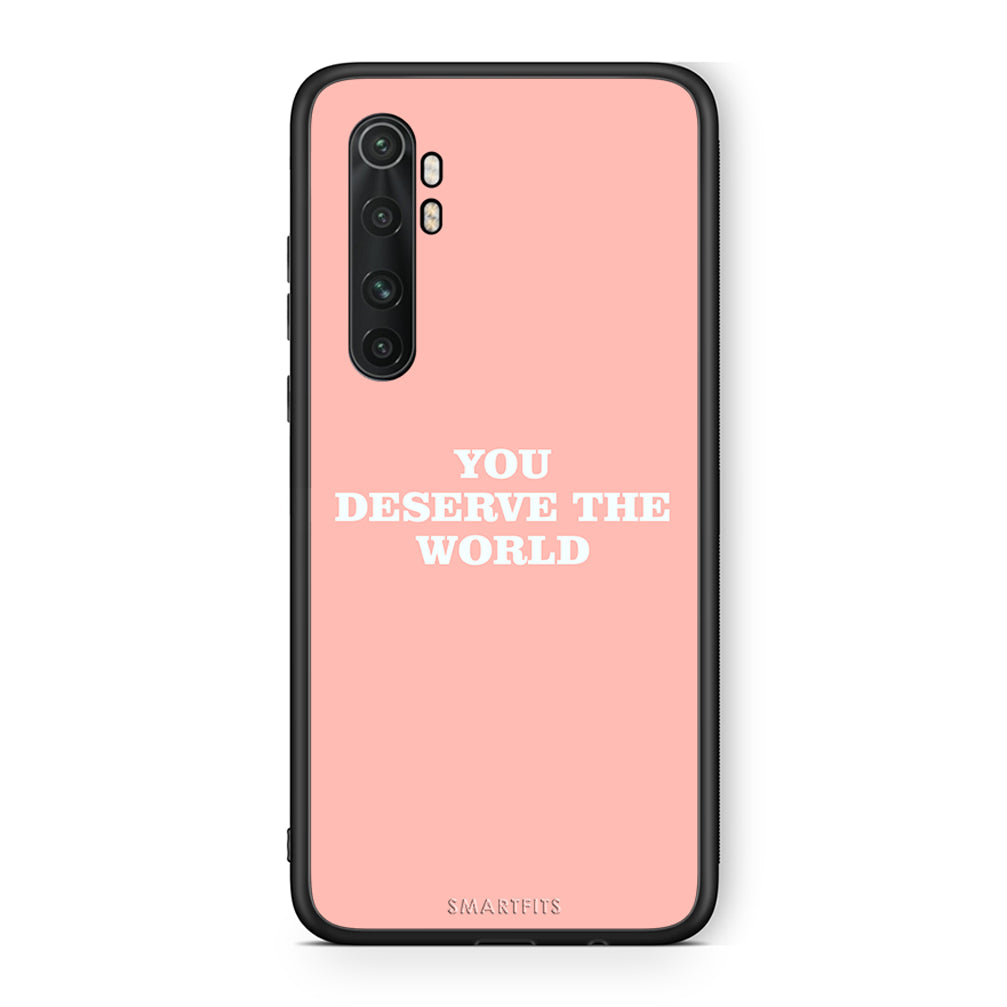 Xiaomi Mi Note 10 Lite You Deserve The World Θήκη Αγίου Βαλεντίνου από τη Smartfits με σχέδιο στο πίσω μέρος και μαύρο περίβλημα | Smartphone case with colorful back and black bezels by Smartfits