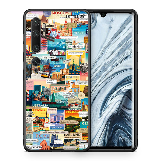 Θήκη Xiaomi Mi Note 10 Pro Live To Travel από τη Smartfits με σχέδιο στο πίσω μέρος και μαύρο περίβλημα | Xiaomi Mi Note 10 Pro Live To Travel case with colorful back and black bezels