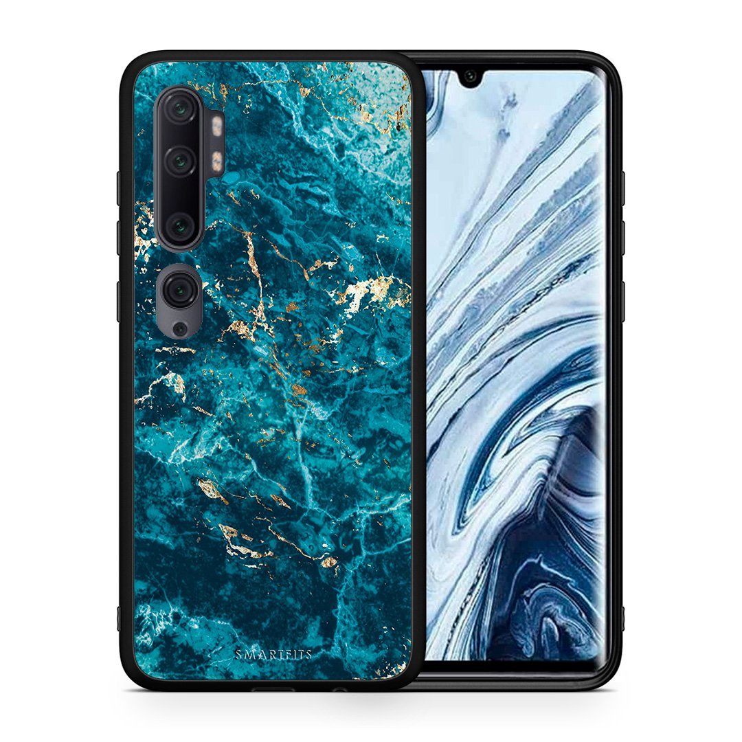 Θήκη Xiaomi Mi Note 10 Pro Marble Blue από τη Smartfits με σχέδιο στο πίσω μέρος και μαύρο περίβλημα | Xiaomi Mi Note 10 Pro Marble Blue case with colorful back and black bezels