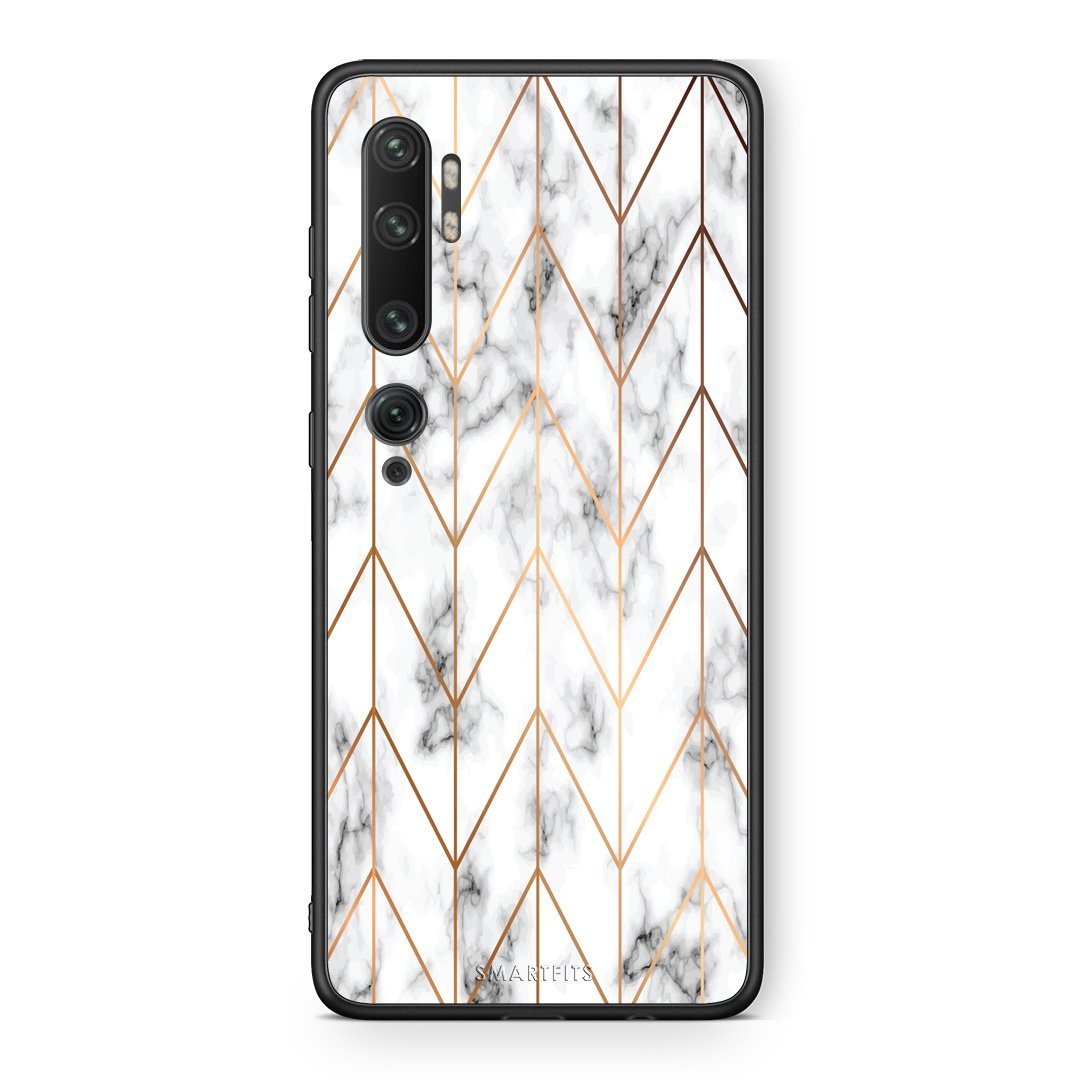 44 - Xiaomi Mi Note 10 Pro Gold Geometric Marble case, cover, bumper