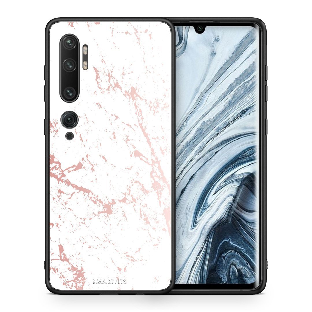 Θήκη Xiaomi Mi Note 10 Pro Pink Splash Marble από τη Smartfits με σχέδιο στο πίσω μέρος και μαύρο περίβλημα | Xiaomi Mi Note 10 Pro Pink Splash Marble case with colorful back and black bezels