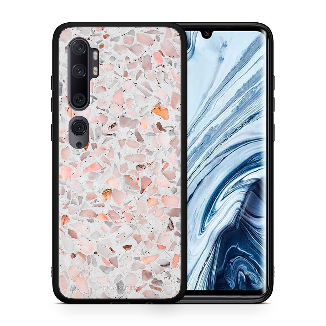 Θήκη Xiaomi Mi Note 10 Pro Marble Terrazzo από τη Smartfits με σχέδιο στο πίσω μέρος και μαύρο περίβλημα | Xiaomi Mi Note 10 Pro Marble Terrazzo case with colorful back and black bezels