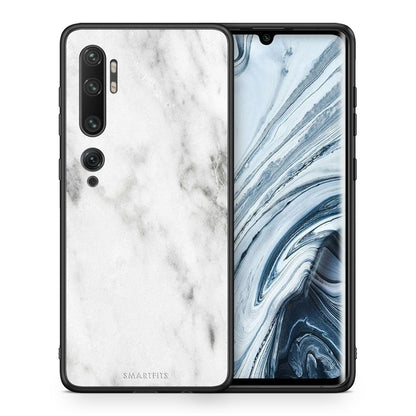 Θήκη Xiaomi Mi Note 10 Pro White Marble από τη Smartfits με σχέδιο στο πίσω μέρος και μαύρο περίβλημα | Xiaomi Mi Note 10 Pro White Marble case with colorful back and black bezels