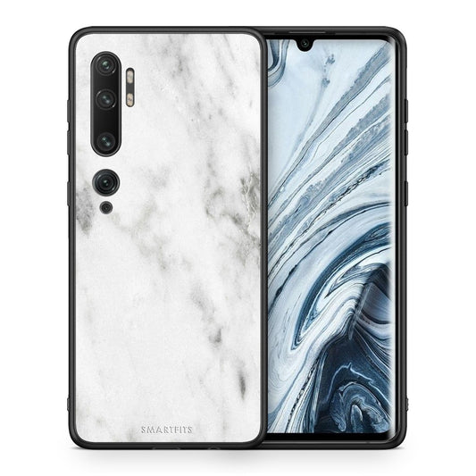 Θήκη Xiaomi Mi Note 10 Pro White Marble από τη Smartfits με σχέδιο στο πίσω μέρος και μαύρο περίβλημα | Xiaomi Mi Note 10 Pro White Marble case with colorful back and black bezels