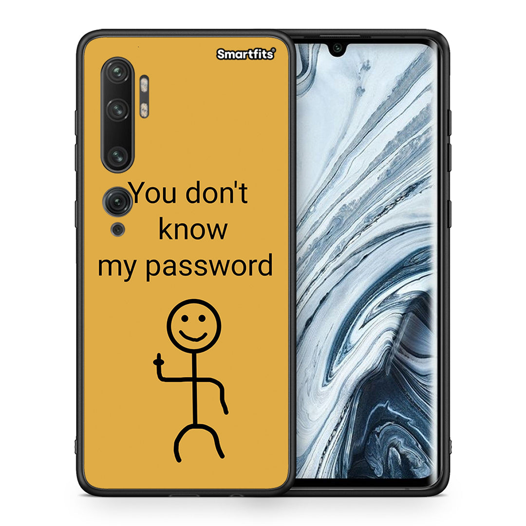Θήκη Xiaomi Mi Note 10 / 10 Pro My Password από τη Smartfits με σχέδιο στο πίσω μέρος και μαύρο περίβλημα | Xiaomi Mi Note 10 / 10 Pro My Password case with colorful back and black bezels