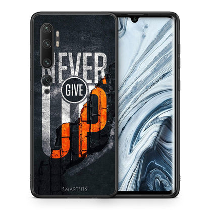 Θήκη Αγίου Βαλεντίνου Xiaomi Mi Note 10 / 10 Pro Never Give Up από τη Smartfits με σχέδιο στο πίσω μέρος και μαύρο περίβλημα | Xiaomi Mi Note 10 / 10 Pro Never Give Up case with colorful back and black bezels